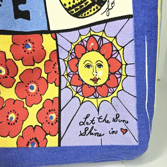 Brighton "YOU WARM MY HEART" Large Canvas Tote Bag Tom Clancy Bees - Picture 5 of 15